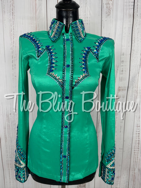 Green, Turquoise & Blue Day Shirt Set (Small)