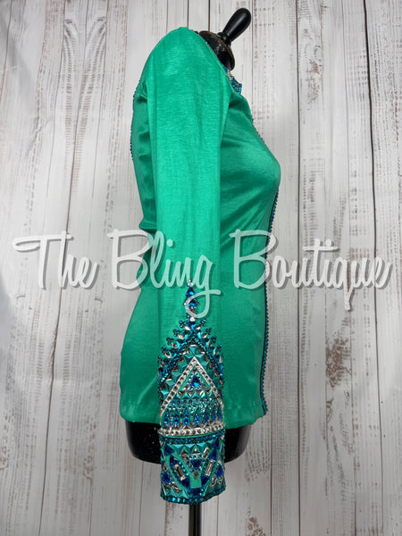 Green, Turquoise & Blue Day Shirt Set (Small)