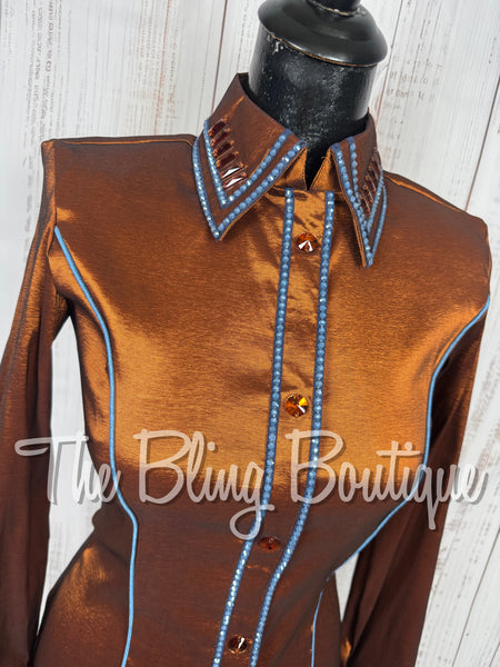 Rust & Cornflower Blue Simple Day Shirt Set (XS/Small)