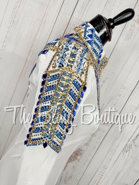White, Cornflower Blue & Tan Day Shirt Set (XS/Small)