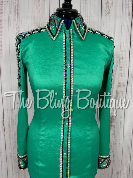 Kelly Green, Black & White/AB Day Shirt Set (Medium)