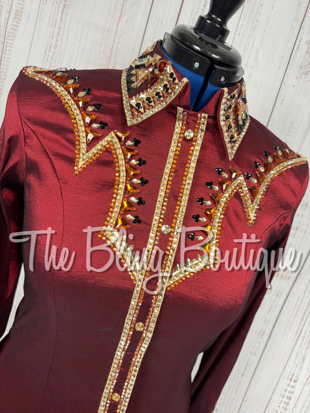 Burgundy, Copper, Tan & Black Day Shirt Set (Medium)