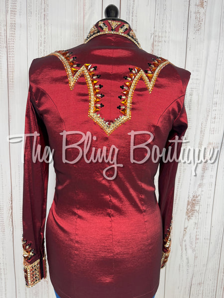 Burgundy, Copper, Tan & Black Day Shirt Set (Medium)