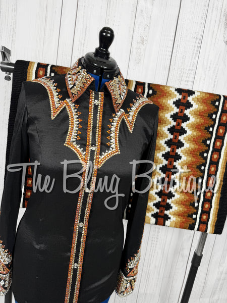 Black, Rust, Tan & White Day Shirt Set (Large)