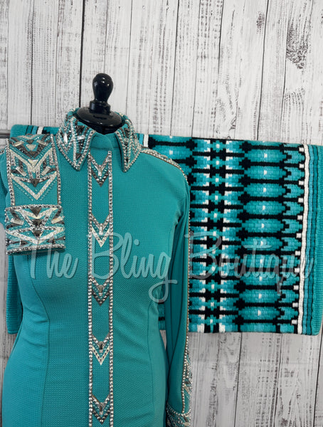 Teal & Grey Day Shirt Set (M)