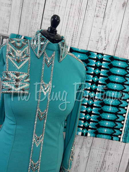 Teal & Grey Day Shirt Set (M)
