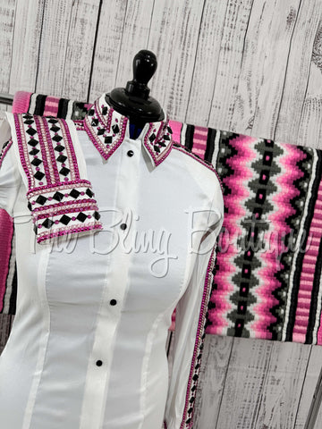 White, Pink & Black Day Shirt Set (M)
