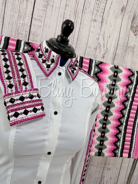 White, Pink & Black Day Shirt Set (M)