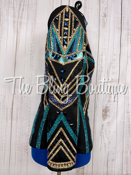 Black, Blue, Teal & Tan Showmanship Jacket (Large)
