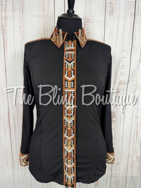 Black, Rust, Tan & White Day Shirt Set (XL)
