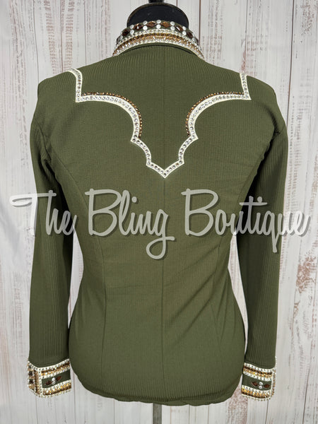 Olive Green, Chocolate, White & Tan Day Shirt Set (XL)
