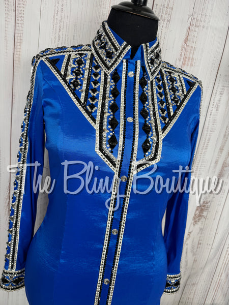 Royal Blue, Black & White Day Shirt Set (XL)