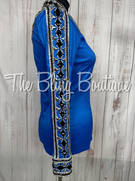 Royal Blue, Black & White Day Shirt Set (XL)
