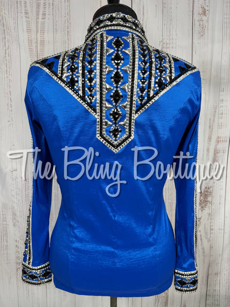 Royal Blue, Black & White Day Shirt Set (XL)