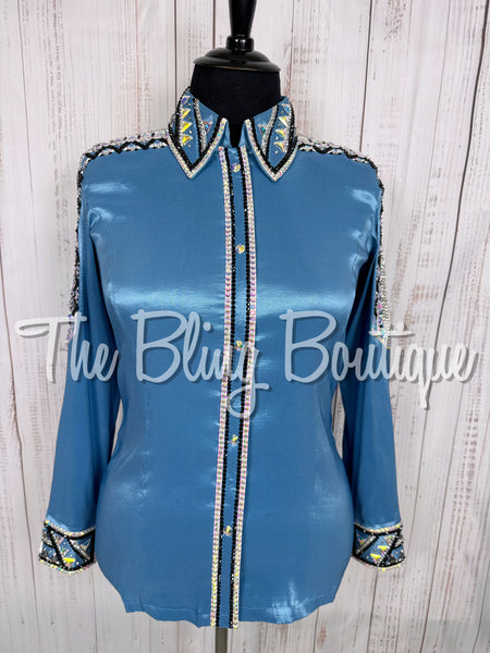 Cornflower Blue, Black & White/AB Day Shirt Set (XL)