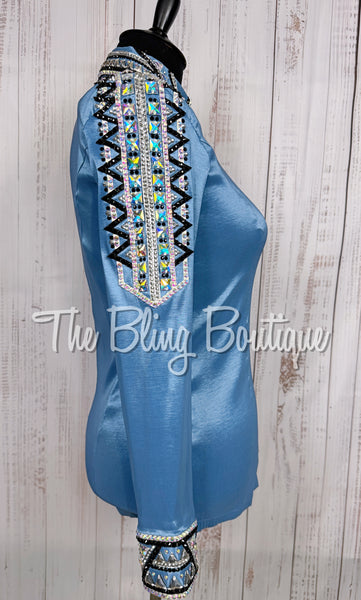 Cornflower Blue, Black & White/AB Day Shirt Set (XL)