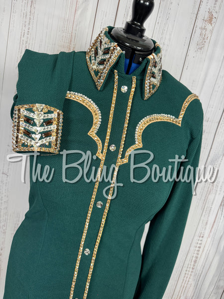 Forest Green, Tan & White Day Shirt Set (Medium)