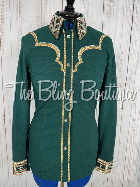 Forest Green, Tan & White Day Shirt Set (Medium)