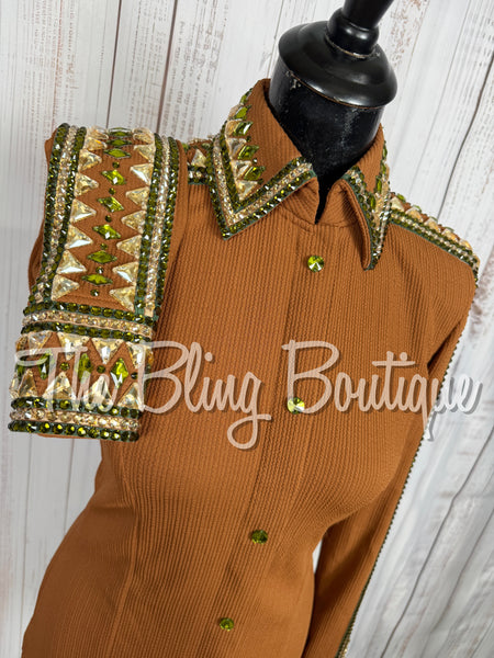 Rust, Olive Green & Tan Day Shirt Set (Small)