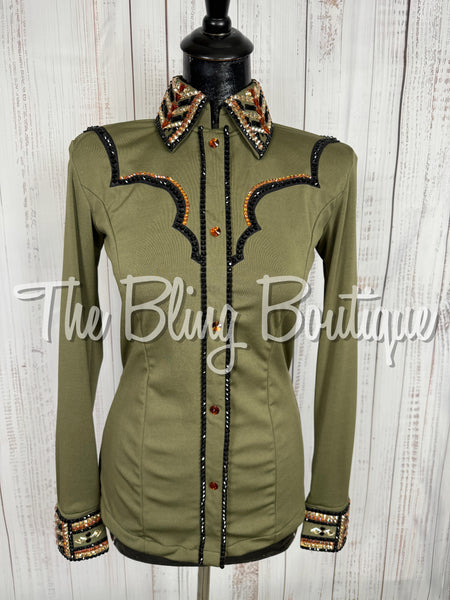 Olive Green, Copper, Tan & Black Day Shirt Set (Small)