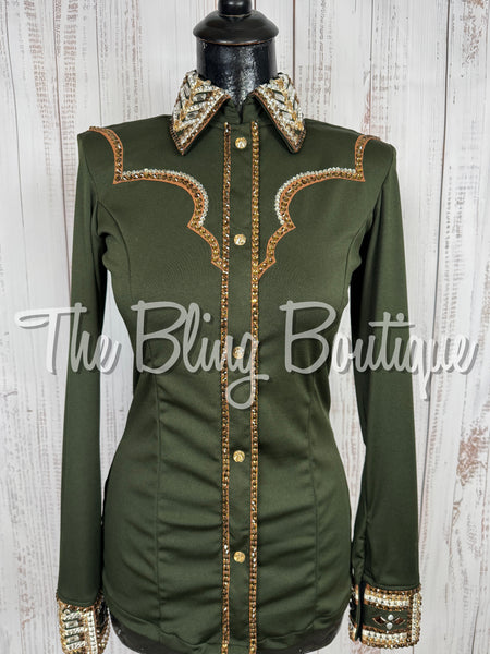 Dark Olive Green, Bronze & Tan Day Shirt Set (Small)