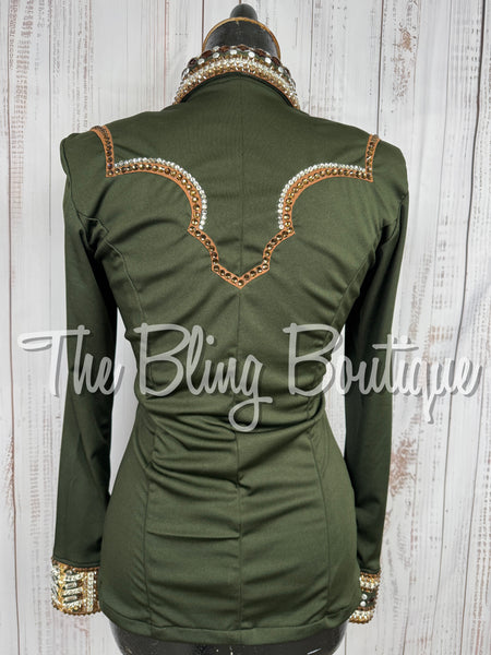 Dark Olive Green, Bronze & Tan Day Shirt Set (Small)