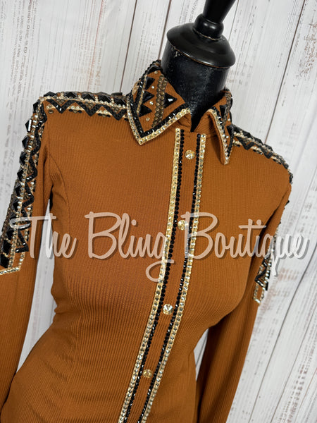 Rust, Bronze, Tan, Black & White Day Shirt Set (XS/S)