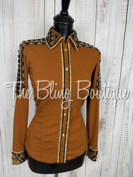 Rust, Bronze, Tan, Black & White Day Shirt Set (XS/S)
