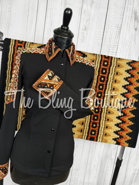 RE-ORDER Black, Copper, Tan & White Day Shirt Set (Choose Your Size)