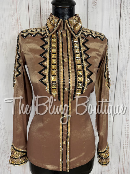 Mocha, Black & Tan Day Shirt Set (XS)
