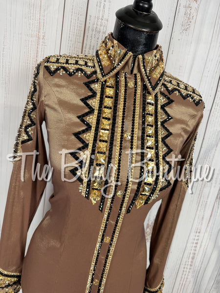 Mocha, Black & Tan Day Shirt Set (XS)