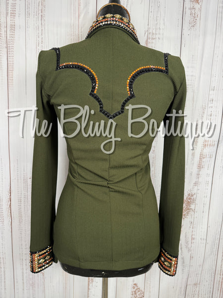 Olive, Black & Copper Day Shirt Set (Small)