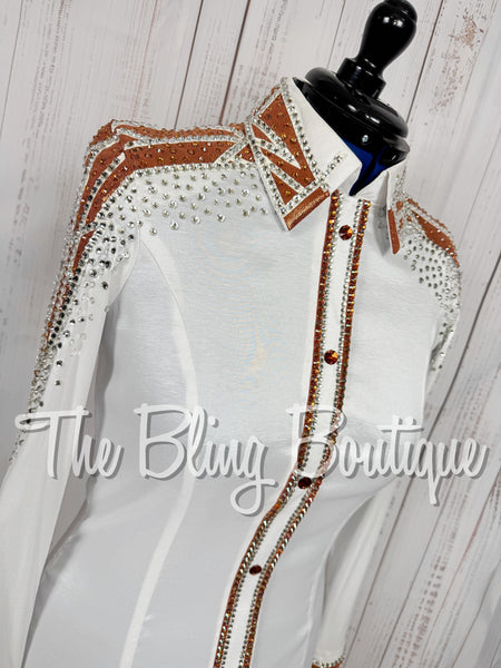 White & Copper Day Shirt Set (Medium)