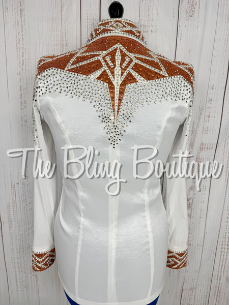 RE-ORDER White & Copper Day Shirt Set (Choose Your Size)
