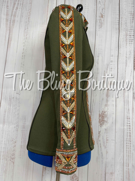 RE-ORDER Olive Green, Rust, Tan & White Day Shirt Set (Choose Your Size)