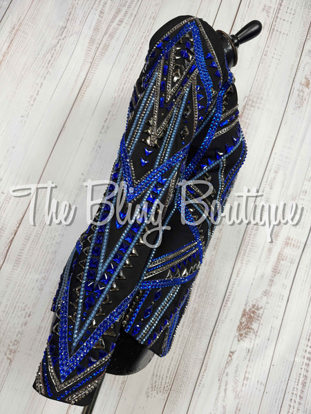 Black, Blue & Gunmetal Grey Showmanship Jacket (Small)