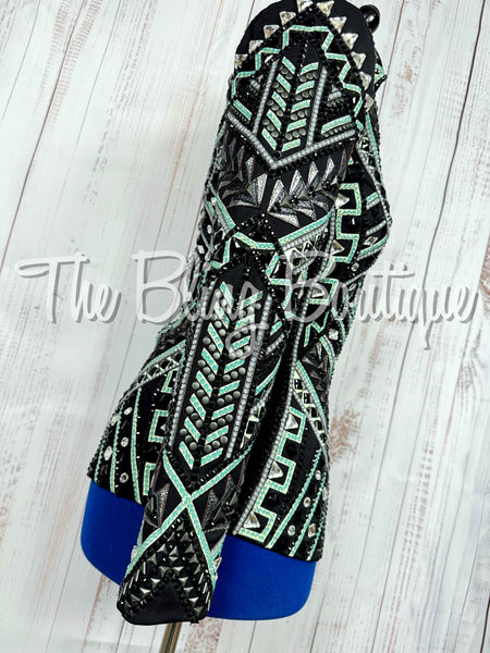 Black, Mint & Gunmetal Grey Showmanship Jacket (Medium)