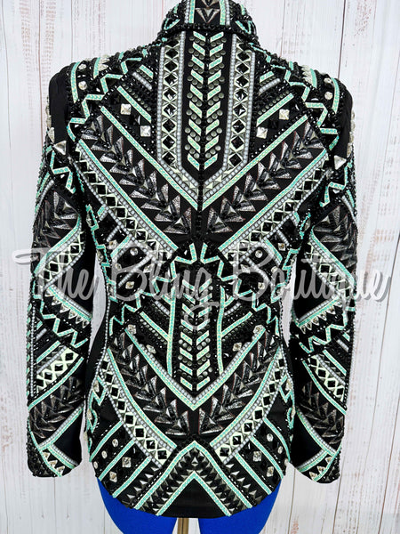 Black, Mint & Gunmetal Grey Showmanship Jacket (Medium)