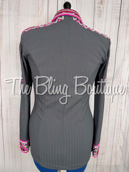 Charcoal Grey, Hot Pink & White Day Shirt Set (Medium)