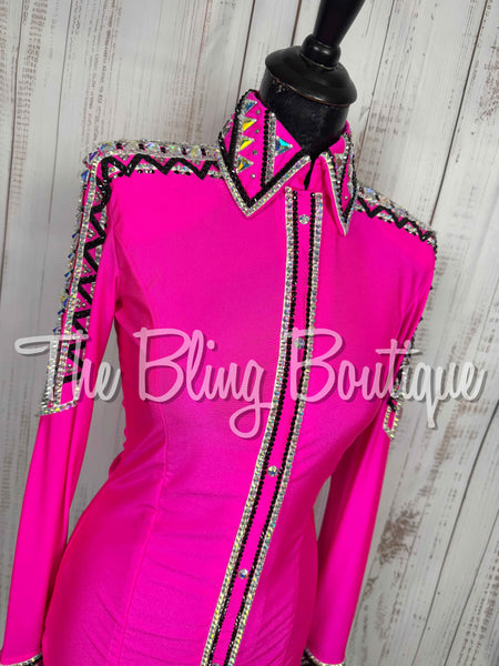 Neon Pink, Black, Silver & White/AB Day Shirt Set (Small)