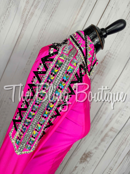 Neon Pink, Black, Silver & White/AB Day Shirt Set (Small)
