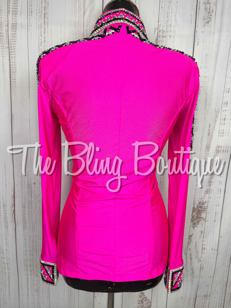Neon Pink, Black, Silver & White/AB Day Shirt Set (Small)