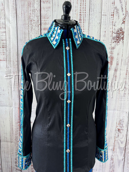 Black, Turquoise & Blue Day Shirt Set (L)