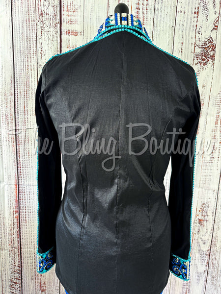 Black, Turquoise & Blue Day Shirt Set (L)