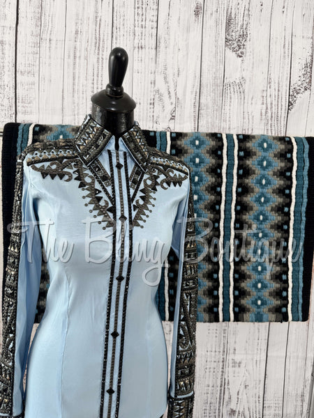 RE-ORDER Light Blue, Charcoal & Black Day Shirt Set (Choose Your Size)