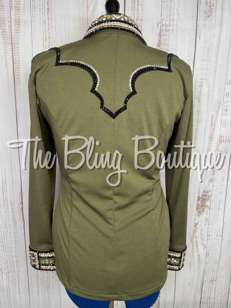 Light Olive, Black, White & Tan Day Shirt Set (Large)