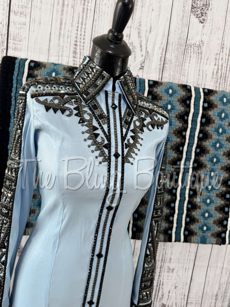 RE-ORDER Light Blue, Charcoal & Black Day Shirt Set (Choose Your Size)