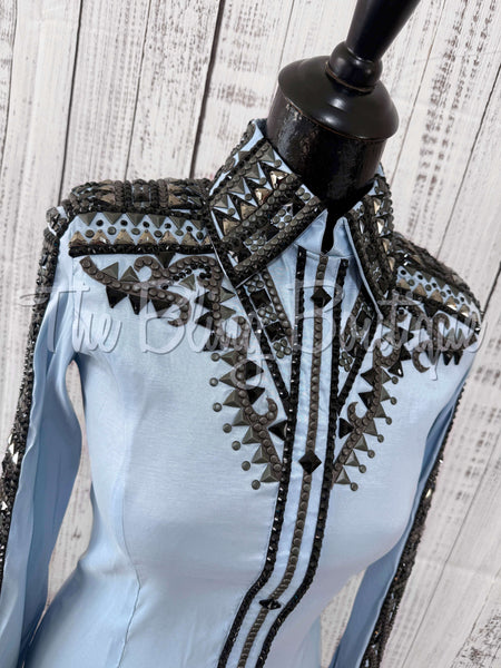 RE-ORDER Light Blue, Charcoal & Black Day Shirt Set (Choose Your Size)