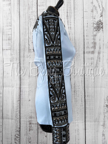 RE-ORDER Light Blue, Charcoal & Black Day Shirt Set (Choose Your Size)