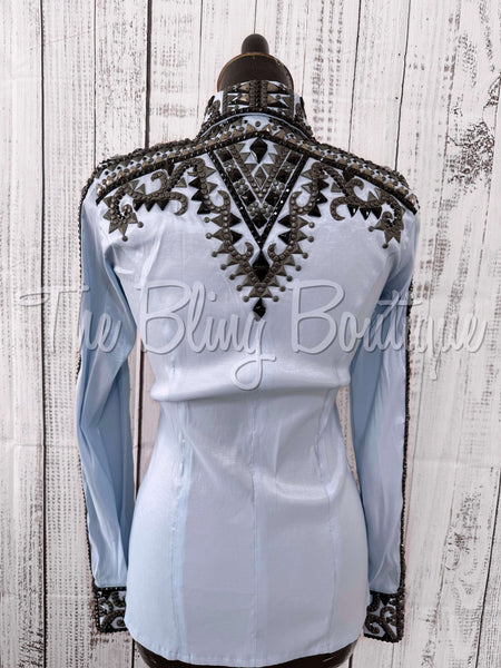 RE-ORDER Light Blue, Charcoal & Black Day Shirt Set (Choose Your Size)